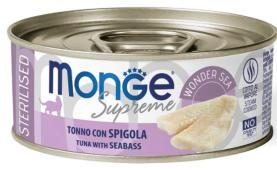 MONGE SUPREME STERILISED CAT TUNA WITH SEABASS (тунец и морской окунь)